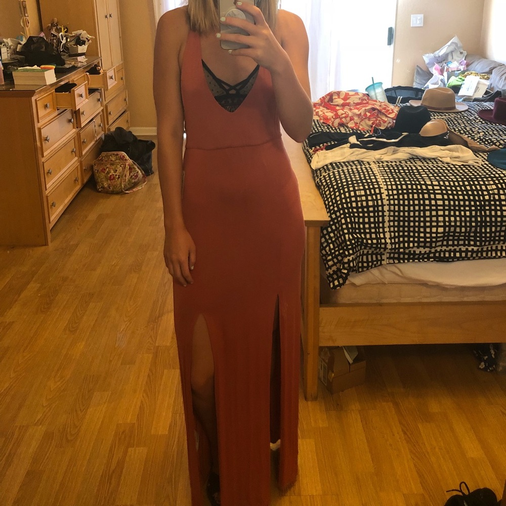 Salmon Strappy Maxi